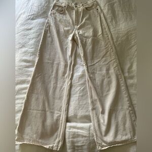 Reformation - Cary High Rise Slouchy Wide Leg Jeans (Fior Di Latte)